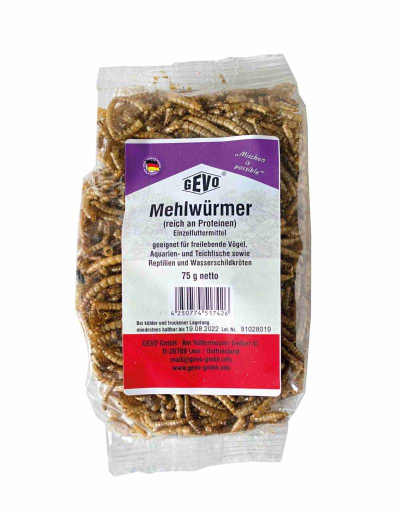 GEVO Vogelfutter Mehlwürmer getrocknet 75g - 900353 von GEVO