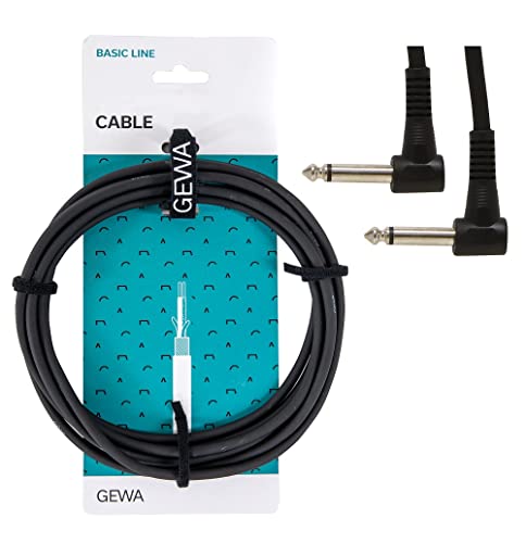 GEWA Patchkabel Basic Line 0,3m, schwarz, 6,3 mm Winkelklinke mono - 6,3 mm Winkelklinke mono,190350 von GEWA