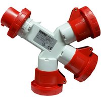 Gewiss - Dreifachverteiler 3P+E 16A IP67 3 Steckdosen rot 400V GW64027 von GEWISS