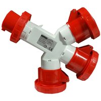 Gewiss - Dreifachverteiler 3P+E 32A IP67 3 Steckdosen rot 400V GW64068 von GEWISS