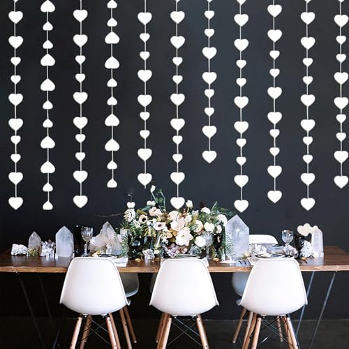 5 Herzförmige Girlanden 4 M Verlobungsdeko Party Set GirlandeDoppelseitige Metallische Papiergirlande zum Aufhängen Geeignet für Hochzeiten Valentinstag Geburtstage Tänze Verlobungen Jubiläen von GEXINKEJI