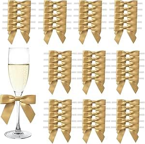 50 Stück Satinschleifen DekoSchleifen Fertigschleife Geschenkschleifen Satin Schleifen Torten Schleifen Weihnachtsschleifen Selbstklebend fürGeburtstagsfeiern Hochzeit Deko Karten DIY Basteln Handwerk von GEXINKEJI