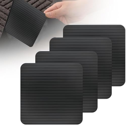 GEXINKEJI 4 Stück Teppich Antirutschunterlage Teppich Wohnzimmer Waschbar Antirutsch Pads 10X10cm Antirutsch Teppichunterlage Wiederverwendbare für Hartholzböden Marmor und Matten von GEXINKEJI