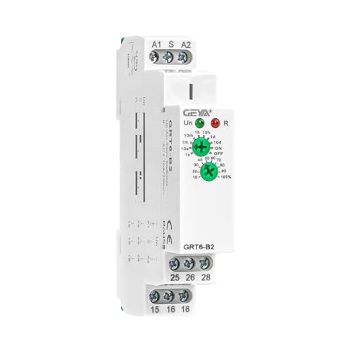 GEYA 10A Verzögerungs-AUS-Zeitrelais Elektronischer Typ Einstellbarer Verzögerungs-Timer 2NO2NC DIN-Schiene(GRT6-B2, AC230V) von GEYA