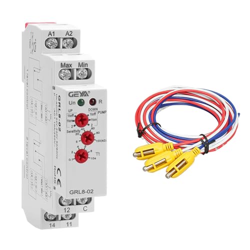 GEYA 2 oder 1 Stufen-Steuerungsmodi, 1Kontakte Flüssigkeits-Zeit-Steuerrelais Elektronische Flüssigkeitsstandskontrolle 10A (GRL8-02+Sensor,AC/DC24V-240V) GEYA 2 oder 1 Stufen-Steuerungsmodi, 1Kontakte Flüssigkeits-Zeit-Steuerrelais Elektronische Flüssigkeitsstandskontrolle 10A (GRL8-02+Sensor,AC/DC24V-240V) von GEYA