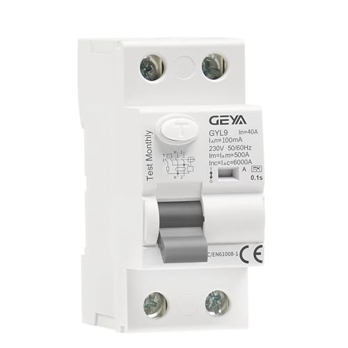 GEYA Elektromagnetischer Fehlerstromschutzschalter Typ A ELCB RCD RCCB (2P-40A-100mA) GEYA Elektromagnetischer Fehlerstromschutzschalter Typ A ELCB RCD RCCB (2P-40A-100mA) von GEYA