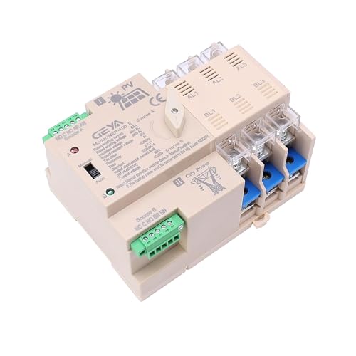 GEYA Sonnenenergie Automatische Transferschalter 3-polig 63A 220VAC ATS PV-Systemleistung zur Stadtenergie (ATS-3P-63A-220V-Sonnenenergie) von GEYA