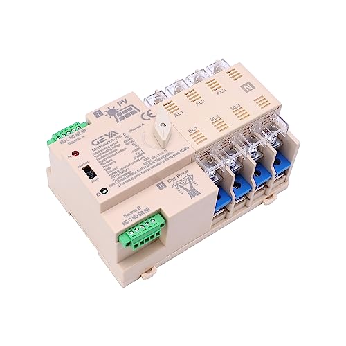 GEYA Sonnenenergie Automatische Transferschalter 4-polig 100A 220VAC ATS PV-Systemleistung zur Stadtenergie (ATS-4P-100A-220V-Sonnenenergie) von GEYA