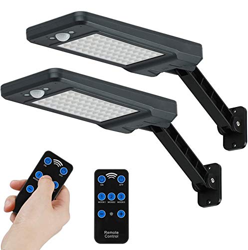 GEYUEYA Home Led Solarleuchten Für Aussen 2er Set, 60 LED Mit Drehbaren Installierten Stents, Solarlampen Für Außen, IP65 Wasserdicht, Solarlampe, Wandlampe Innen Mit Lichtempfindlicher Schalter von GEYUEYA Home