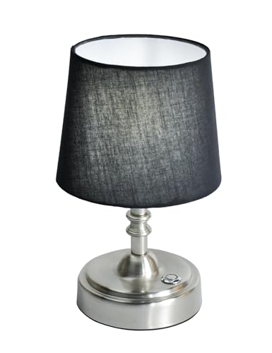 GEYUEYA Home Tischlampe Kabellos, LED Tischleuchte Kabellos Akku mit 3 Farbtemperatur, Stufenlos Dimmbar, Touch Lampe mit Batterie USB-C, Camping Lampe, Warmweiß(Silberne) von GEYUEYA Home