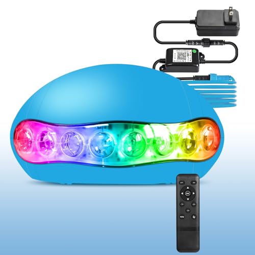 GEYUEYA Home Poolbeleuchtung Unterwasser 15W RGBIC, Pool licht für Aufstellpool, Pool Peleuchtung mit Fernbedienun, Poolscheinwerfer, IP68, DC5V, 5M Kabel Wasserdicht von GEYUEYA Home
