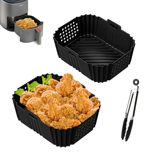 Silikonform Heißluftfritteuse für Ninja Foodi Dual Zone SL400EUCP AF400EU AF300EU, Airfryer Silikonform Flex Drawer Einsätze Heißluftfritteuse Zubehör für Ninja, Innsky, Princess, Emerio 7,6L-9,5L von GEYUEYA Home