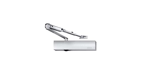 Geze Türschließer TS4000V mit Feststellgestänge und Montageplatte Silber von GEZE