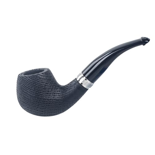 Handgefertigte Tabakpfeifen Aus Eichenholz In Schwarz, Karbonisierungs-Rauchpfeife Gerade Griffform – Geeignet Für 9-mm-Filter Geschenk Für Großvater, Ehemann, Freund, Sammler von GEZHUCAO