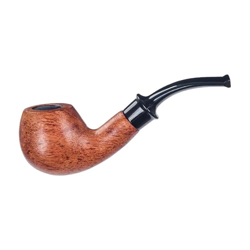 GEZHUCAO Mini-Tabakpfeife Aus Holz Mit Filtern Klassische Rauchpfeife Gerade Griffform - Abnehmbare Reinigungsfunktion - Geschenk Für Großvater, Ehemann, Freund, Anfänger(Yellow) von GEZHUCAO