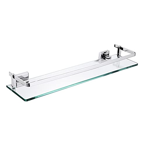 GFAZXDS Badezimmer Glasregal 304 Edelstahl Glasregal Wandmontage Badregal Verbreiterte und verdickte Basis von GFAZXDS