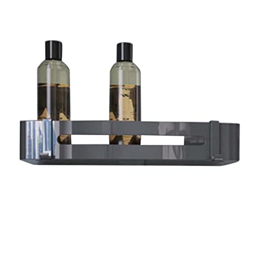 GFAZXDS Badezimmerregal, Wandmontage, schwebende Regale mit Haken, Badezimmerregale, selbstklebend, ohne Bohren, Aluminium, für Toiletten (Grigio 1 Stock) von GFAZXDS