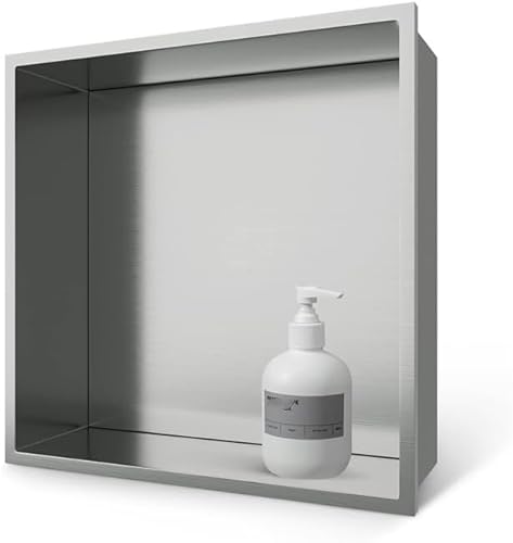 GFAZXDS Duschnische, flexible Installation, Innenwandnische, Edelstahl, Badezimmer-Regal, Badezimmer-Nische mit versenkter Ablage für Badezimmer, Seifenflasche, 7856210, Silber GFAZXDS Duschnische, flexible Installation, Innenwandnische, Edelstahl, Badezimmer-Regal, Badezimmer-Nische mit versenkter Ablage für Badezimmer, Seifenflasche, 7856210, Silber von GFAZXDS