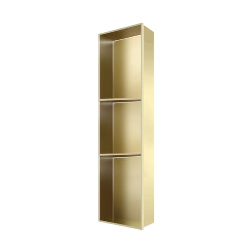 GFAZXDS Duschnische, wandeingefügter Edelstahl-Dusch-Caddy keine Fliesen erforderlich, wasserdicht, versenktes Aufbewahrungsregal für Badezimmer (7856661-Gold, 90 x 28 x 12,5 cm) von GFAZXDS