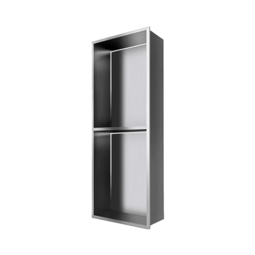 GFAZXDS Duschnische, wandeingefügter Edelstahl-Dusch-Caddy keine Fliesen erforderlich, wasserdicht, versenktes Aufbewahrungsregal für Badezimmer (7857144-Grau, 70 x 28 x 12,5 cm) von GFAZXDS