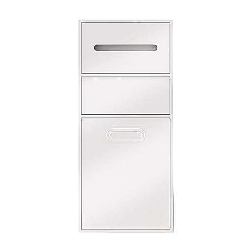 GFAZXDS Duschnische aus Edelstahl, Badezimmer-Wandeinlage, Aufbewahrungsnische mit Mülleimer, keine Fliesen, Doppelregal, Organizer für Zuhause, Hotel (7856951-Weiß, 67 x 30 x 14 cm) von GFAZXDS