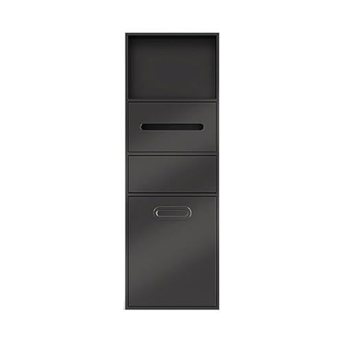 GFAZXDS Duschnische aus Edelstahl, Badezimmer-Wandeinsätze, Aufbewahrungsnische mit Mülleimer, keine Fliesen, Doppelregal, Organizer für Zuhause, Hotel (7856951-Schwarz, 86 x 30 x 14 cm) von GFAZXDS