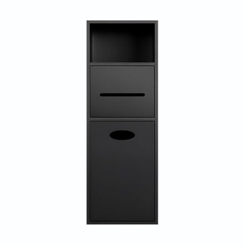 GFAZXDS Duschnische aus Edelstahl, keine Fliesen erforderlich, Wand-Nischenregal mit Mülleimer, versenktes Duschregal zur Aufbewahrung im Badezimmer (7857444-Schwarz, 20 x 63 x 13,5 cm) von GFAZXDS