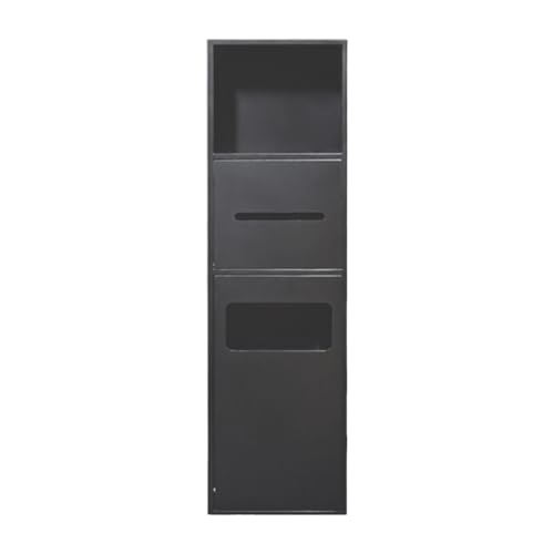 GFAZXDS Duschnische aus Edelstahl, keine Fliesen erforderlich, Wand-Nischenregal mit Mülleimer, versenktes Duschregal zur Aufbewahrung im Badezimmer (7857444-Schwarz, 20 x 70 x 13,5 cm) von GFAZXDS