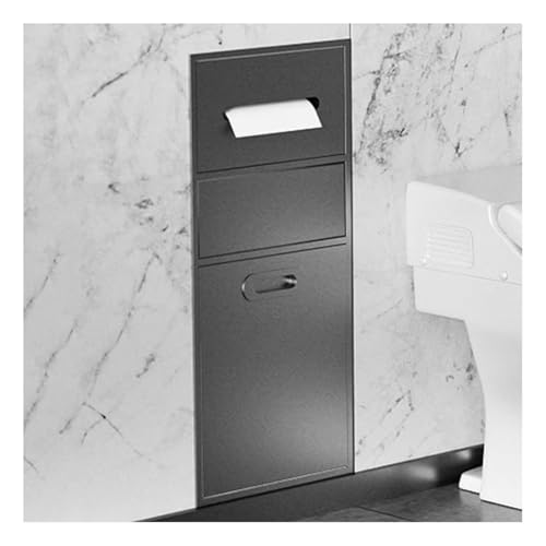 GFAZXDS Duschnische aus gebürstetem Edelstahl, versenkter Duschablage, Badezimmer-Regaleinsatz, Edelstahl-Regal mit Mülleimer für Badezimmer-Aufbewahrung (7854891-Grau, 30 x 65 x 14 cm) von GFAZXDS