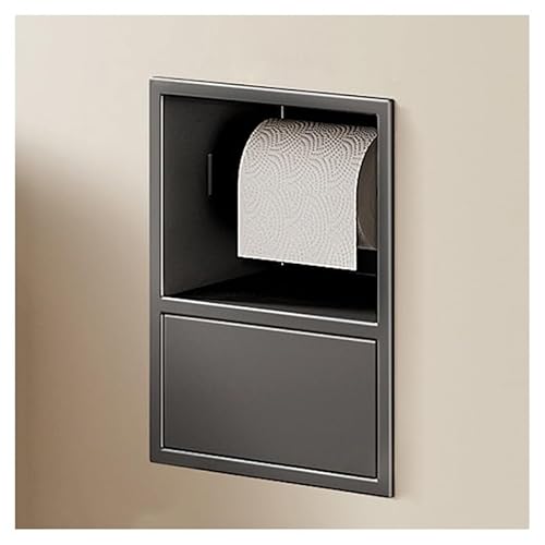 GFAZXDS Duschnische ohne Fliesen, versenkte Edelstahl-Wandnische mit Mülleimer, doppelstöckiges, wasserdichtes Organizer-Regal für Badezimmer-Aufbewahrung (7856998-Grau, 23 x 17 x 12 cm) von GFAZXDS