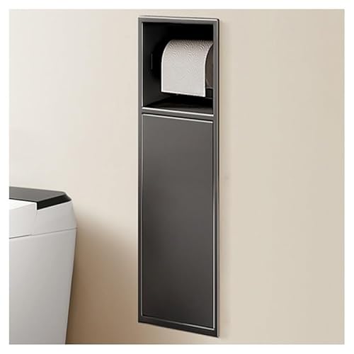 GFAZXDS Duschnische ohne Fliesen, versenkte Edelstahl-Wandnische mit Mülleimer, doppelstöckiges, wasserdichtes Organizer-Regal für Badezimmer-Aufbewahrung (7856998-Grau, 60 x 16,5 x 12,5 cm) von GFAZXDS