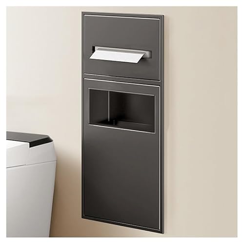 GFAZXDS Duschnische ohne Fliesen, versenkte Edelstahl-Wandnische mit Mülleimer, doppelstöckiges, wasserdichtes Organizer-Regal für Badezimmer-Aufbewahrung (7856998-Grau, 60 x 28 x 13,5 cm) von GFAZXDS