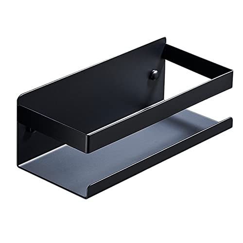 GFAZXDS Duschregal, selbstklebend, ohne Bohren, Duschregale, Edelstahl, Wandmontage, rostfrei, für WC, Badezimmer, gebürstetes A (Schwarz B) von GFAZXDS