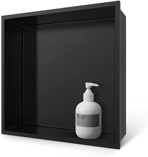 GFAZXDS Duschwandnische Edelstahl Wandnische Randlos Duschregal Duschnische Wandeinsatz Fliesenbar Badezimmer Nische mit versenktem Regal für Badezimmer So (7854513-Schwarz) von GFAZXDS