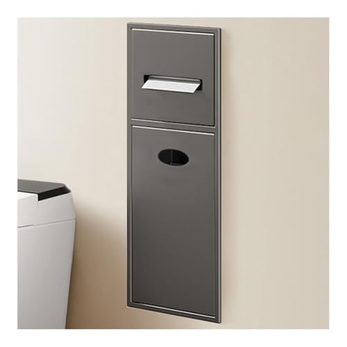 GFAZXDS Edelstahl-Duschnische, keine Fliesen erforderlich, Wandnische mit Mülleimer, Doppelregale, versenktes Duschregal für Badezimmer-Aufbewahrung (7857593-Grau, 52 x 20 x 13,5 cm) von GFAZXDS
