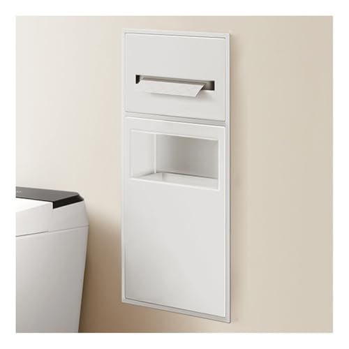 GFAZXDS Edelstahl-Duschnische, keine Fliesen erforderlich, Wandnische mit Mülleimer, Doppelregale, versenktes Duschregal für Badezimmer-Aufbewahrung (7857593-Weiß, 60 x 16,5 x 12,5 cm) von GFAZXDS