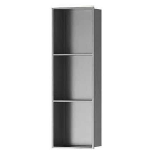 GFAZXDS Gebürstete Duschnische, dreistöckiges Edelstahl-Badezimmerregal, versenkter Duschschrank, Wandnische für Unterputz-Installation, Gold (7854639-Grau) von GFAZXDS