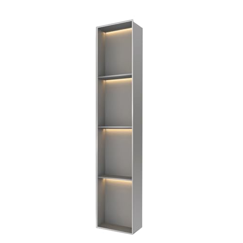 GFAZXDS Moderner Edelstahl-Dusch-Nischen-Organizer mit Licht, wasserdicht, wandeingesetzter Aufbewahrungskorb für Badezimmer, Einbau-Duschregal (7856774-Grau, 120 x 28 x 12,5 cm) von GFAZXDS