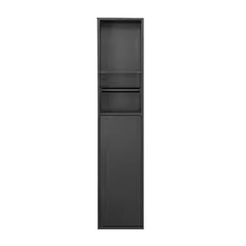 GFAZXDS Nische aus Edelstahl, Badezimmer-Aufbewahrungsregal, Nische, versenkter WC-Bürstenhalter, Toilettenpapierhalter, keine Flieseninstallation erforderlich (7857617-Schwarz, 80 x 18 x 12,5 cm) von GFAZXDS