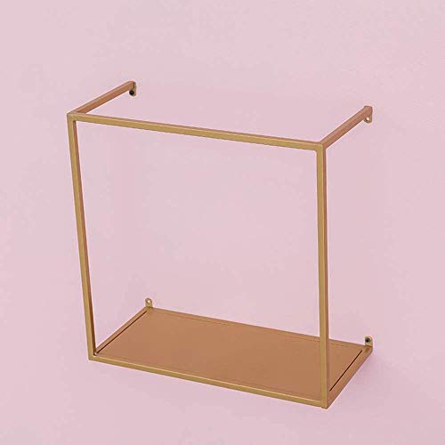 GFAZXDS Schweberegale aus Metall, dekoratives Würfel-Wandregal, verwendet zur Aufbewahrung von sammelbaren Fotorahmen, Wandregal für Wohnzimmer, Schlafzimmer, Büro, Schwarz, Mittel (Gold Medium) von GFAZXDS