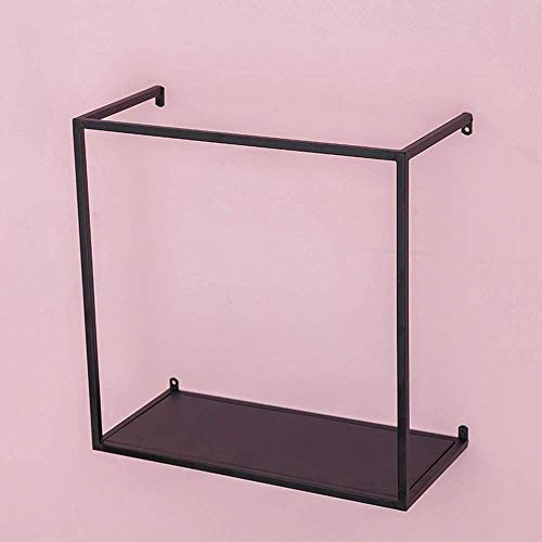 GFAZXDS Schweberegale aus Metall, dekoratives Würfel-Wandregal, verwendet zur Aufbewahrung von sammelbaren Fotorahmen, Wandregal für Wohnzimmer, Schlafzimmer, Büro, Schwarz, Mittel (Schwarz Medium) von GFAZXDS