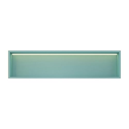 GFAZXDS Wand-Nischen-Dusche, Edelstahl mit LED-Licht, versenkte wasserdichte Nische, Badezimmer-Wand-Organizer, Regale, keine Fliesen erforderlich (7855686-Blau, 120 x 30 x 12,5 cm) von GFAZXDS