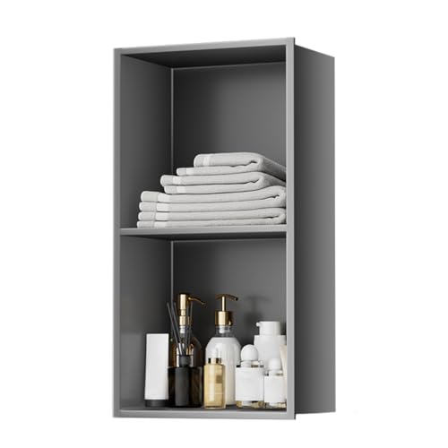 GFAZXDS Wandnische aus 304 Edelstahl, keine Fliesen erforderlich, Duschnische, Doppelregale, versenktes Duschregal, für Badezimmer und Schlafzimmer, Schwarz (7855682-Grau) von GFAZXDS