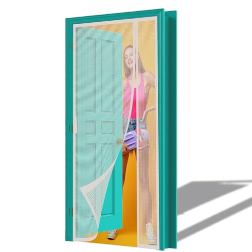 Seitliche Öffnung Magnet Fliegengitter Tür 70x225cm Neu Fliegengitter Balkontür Magnet Hält Insekten Draußen Luft kann Frei Strömen Selbstklebend Klettband Weiß von GFCYGG