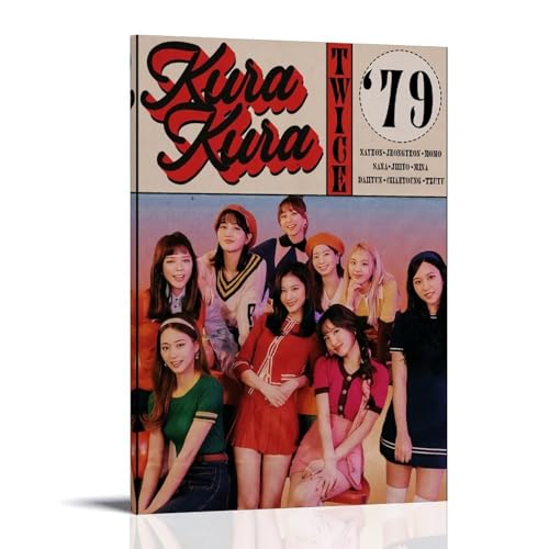 GFDGWZVOC Twice K-Pop Gruppen-Poster, Sänger-Gruppen-Poster, Kura Kura, dekoratives Gemälde, Leinwand, Wandposter und moderne Familienschlafzimmer-Dekoration, 40 x 60 cm, Rahmenstil GFDGWZVOC Twice K-Pop Gruppen-Poster, Sänger-Gruppen-Poster, Kura Kura, dekoratives Gemälde, Leinwand, Wandposter und moderne Familienschlafzimmer-Dekoration, 40 x 60 cm, Rahmenstil von GFDGWZVOC