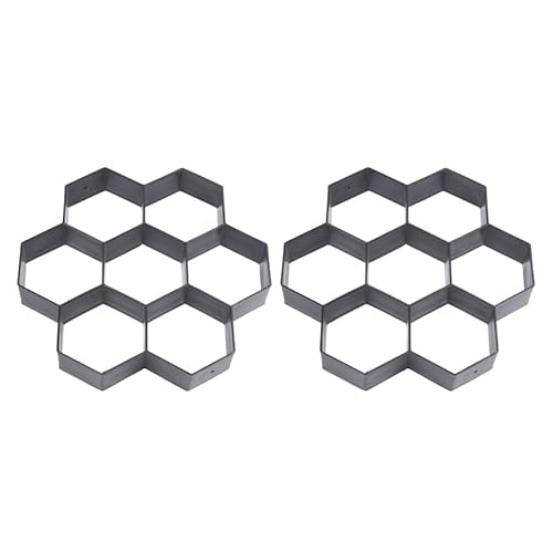 Beton Schablonen 2X DIY Patio Walk Maker Sprungbrett Betonfertiger Form Wiederverwendbare Pfad Garten Pflasterstein Formen 30 * 30cm von GFDSGRE