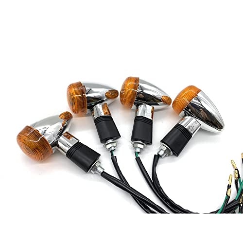 GFDSGRE Blinker Motorrad 4PCS Motorradumdrehenssignale Leuchten for Kawasaki Vulcan verwendet VN800 900 1500 1600 1700 2000 Benutzerdefinierte Honda VTX1300 C r s Retro Licht drehen Motorrad Blinker von GFDSGRE