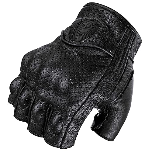 GFDSGRE Motorradhandschuhe Atmungsaktive Fingerlose Handschuhe Sommer Motorradhandschuhe Motocross Handschuhe Retro Moto Motorradfahrer Motorrad Handschuhe(Color:4,Größe:XL) von GFDSGRE