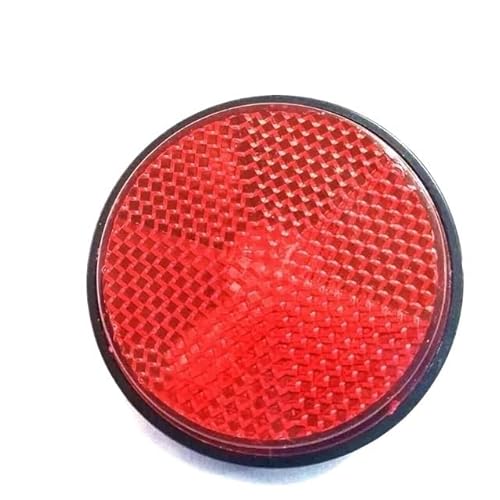 GFDSGRE RüCkstrahler Motorrad 2PCS Runder Reflektor Motorrad Nachtreflektor Motorradzubehör Motorrad RüCkstrahler(Red) von GFDSGRE