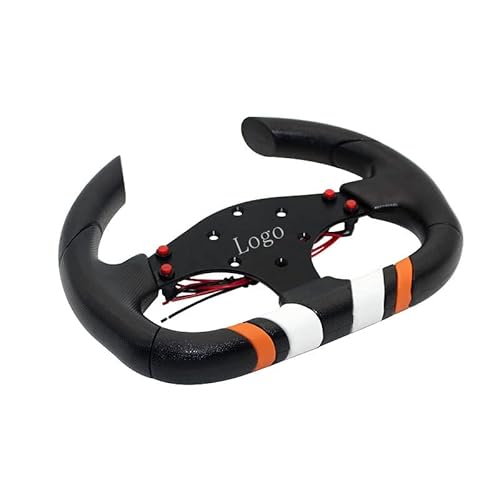 GFDSGRE Steering Wheel 25. 5mm Universal Racing-Lenkrad 12,5 "Flaches Lenkrad mit Draht und Taste Sportlenkrad von GFDSGRE